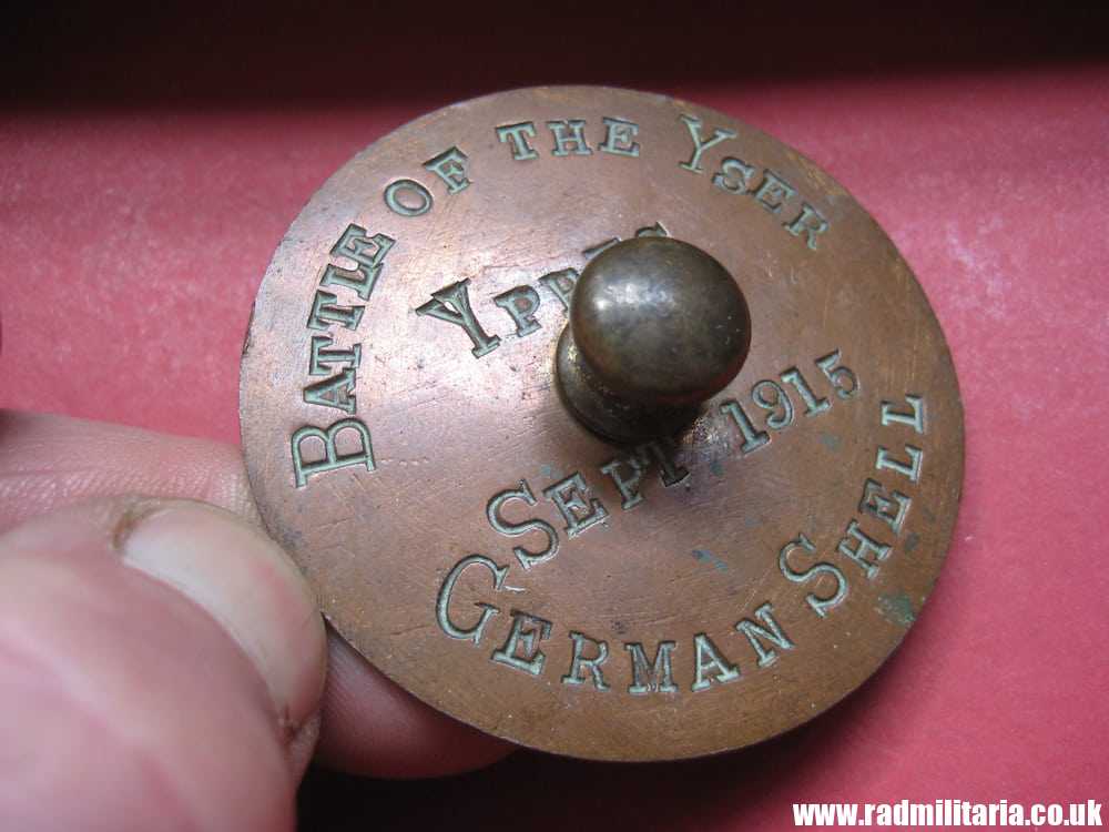 & WW1 original British TRENCH ART made of copper: BATTLE OF YSER, YPRES Sept. 1915 - Image 8