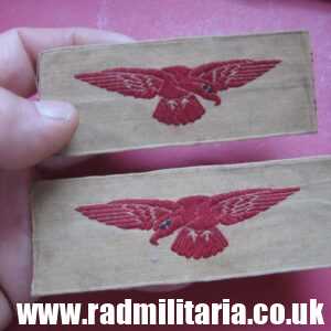 & WW2 genuine RAF PATCHES with Eagle SET of 2 - tropical uniform, rare.
