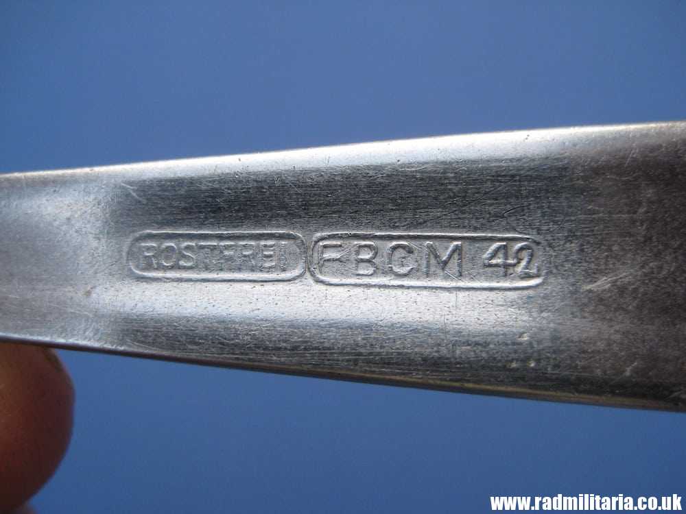& WW2 genuine German SPOON marked: Rostfrei FBCM 42, stainless steel - 3RD REICH CUTLERY. - Image 13