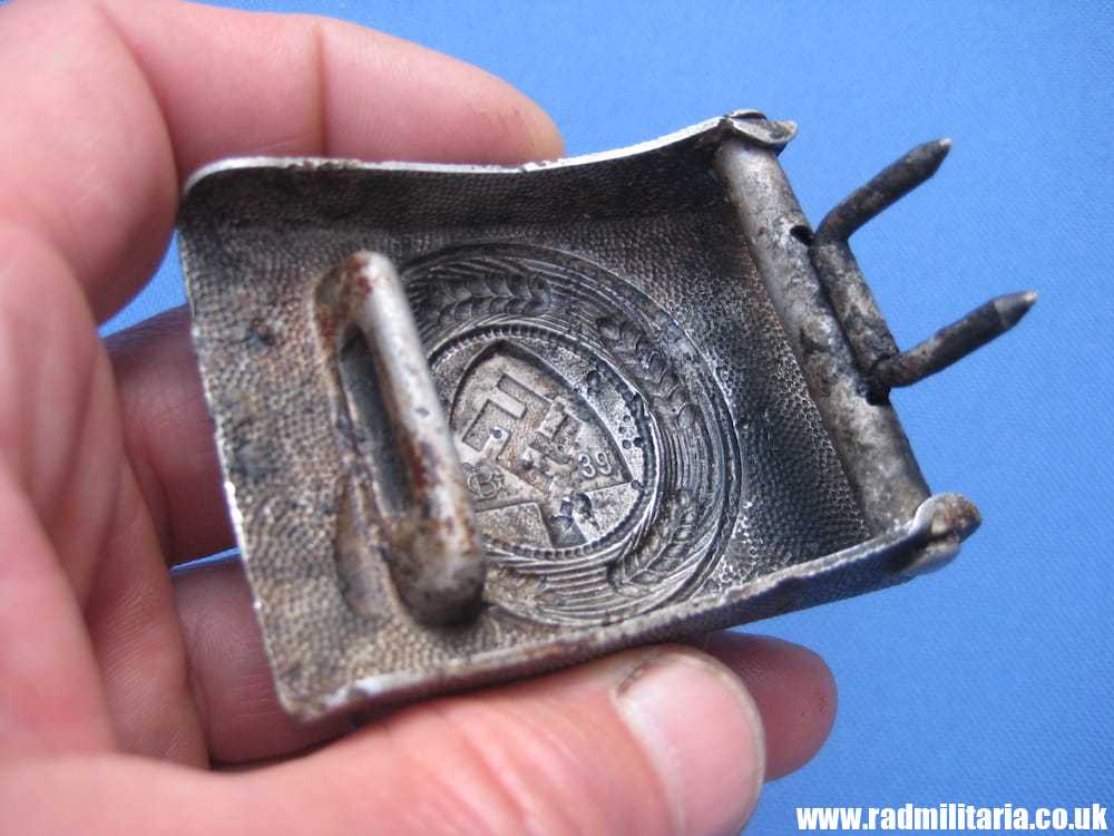 & WW2 original German RAD BELT BUCKLE made of aluminum, marked: GB 39 maker: Gustav Brehmer - Image 10