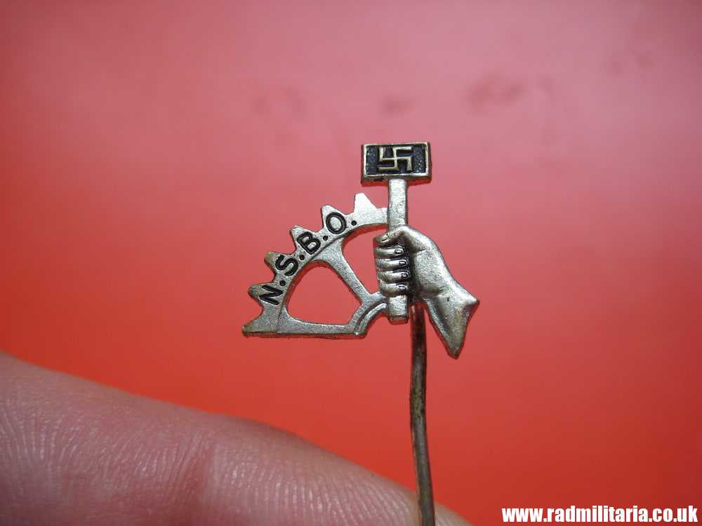& WW2 original German PIN BADGE: NSBO Nationalsozialistische Betriebszellen Organisation (N.S.B.O.) - Image 7