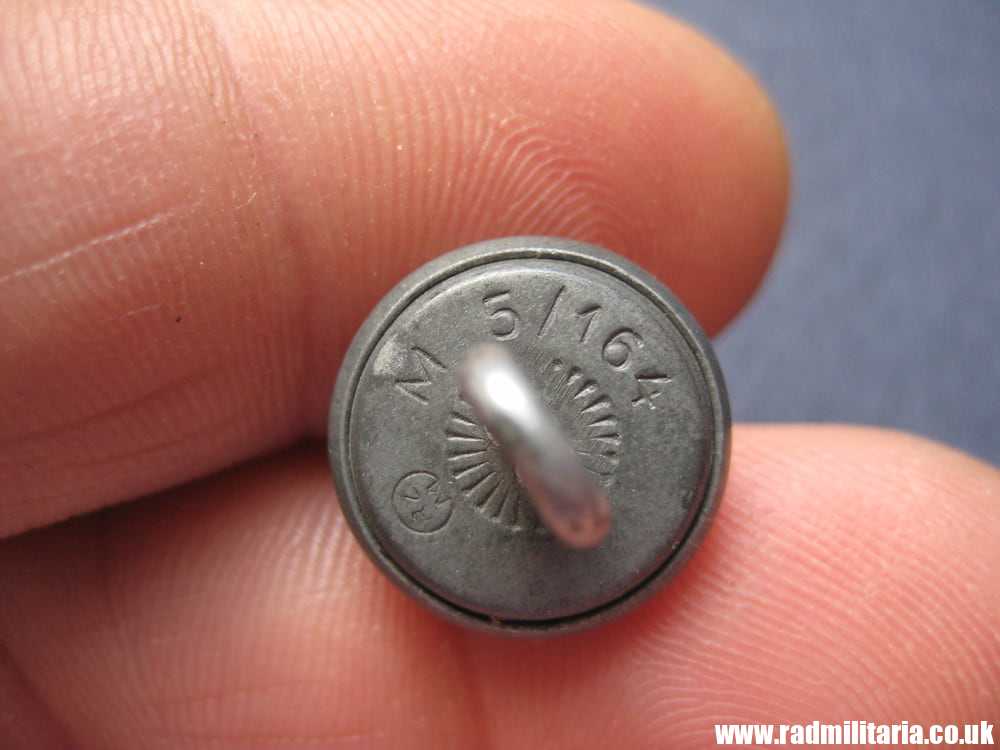 & WW2 German Wehrmacht FIELD CAP BUTTON marked: RZM M5/164 small size. - Image 11