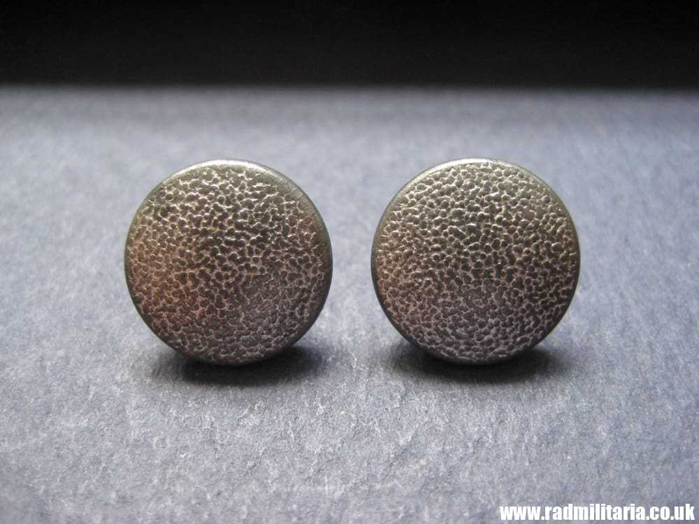 & WW2 SET of 2 German Wehrmacht FIELD CAP BUTTONS marked: RZM M5/164 small size. RARE !