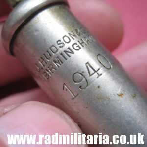 & WW2 original British MILITARY WHISTLE with date 1940 maker: J. HUDSON Birmingham.
