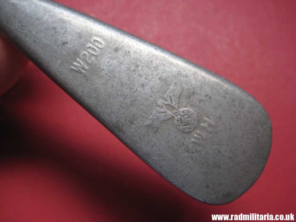 & WW2 genuine German FORK with EAGLE marked: WH and W200, aluminum - 3RD REICH CUTLERY.