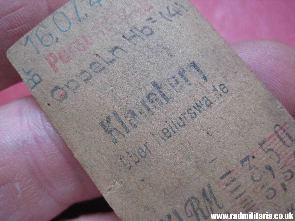 & WW2 original German TRAIN TICKET Personenzug from Oppeln to Klausberg 16.07.1944 - 100% genuine. - Image 6