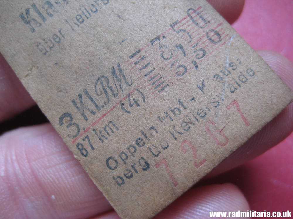 & WW2 original German TRAIN TICKET Personenzug from Oppeln to Klausberg 16.07.1944 - 100% genuine. - Image 7