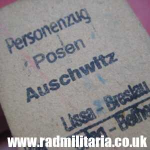 & WW2 German TRAIN TICKET Personenzug from Posen to Auschwitz 100% genuine Rare !!