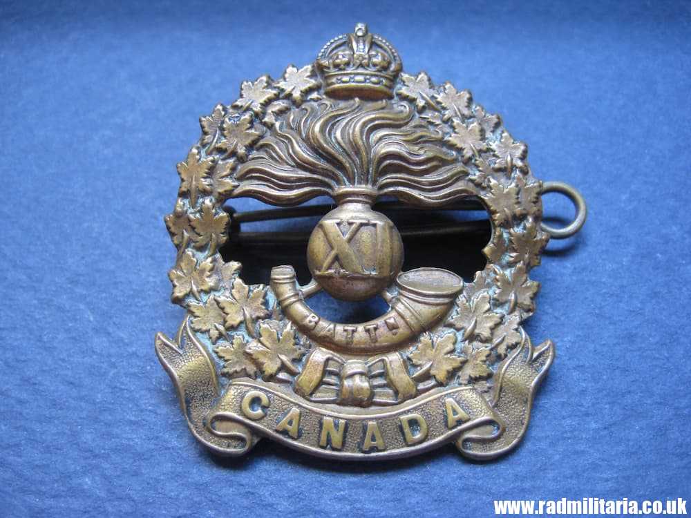 & WW1 original XI Battalion CANADA CAP BADGE, rare - genuine ! - Image 5