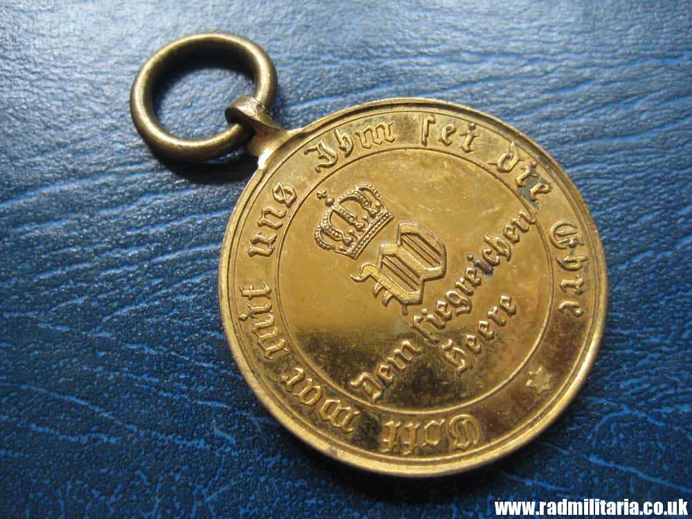 & pre WW1 German gilded MEDAL - Kriegsdenkmunze 1870 - 1871, Prussian Campaign Medal 1870 - 71. - Image 7