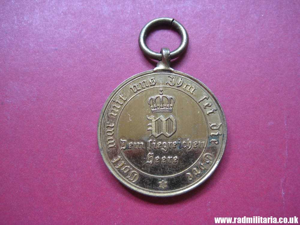 & pre WW1 German gilded MEDAL - Kriegsdenkmunze 1870 - 1871, Prussian Campaign Medal 1870 - 71. - Image 11
