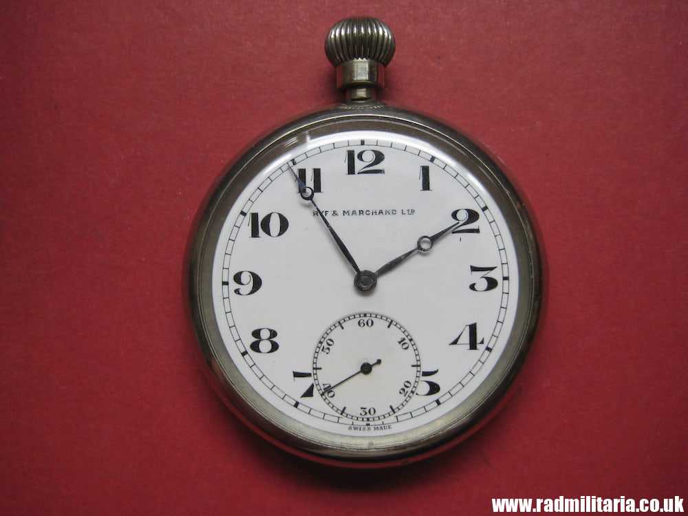 & WW1 British military POCKET WATCH working order: RYF & MARCHAND Ltd B26985 /I\ genuine ! - Image 3