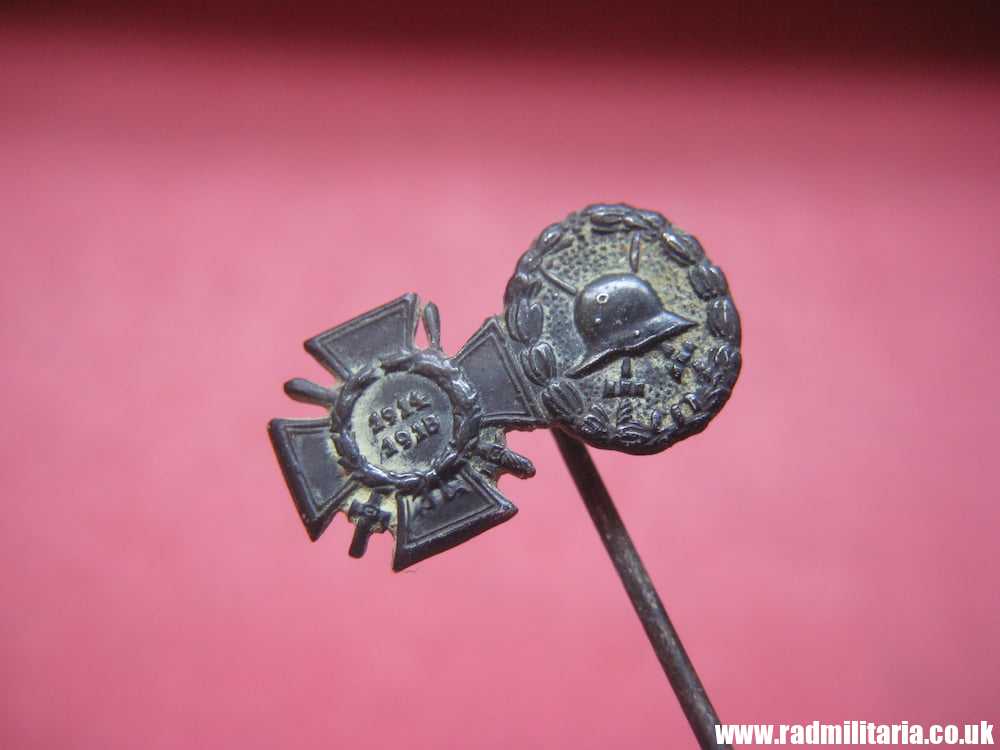 & WW1 miniature German Wound BADGE & Hindenburg CROSS- small pin badge. - Image 5