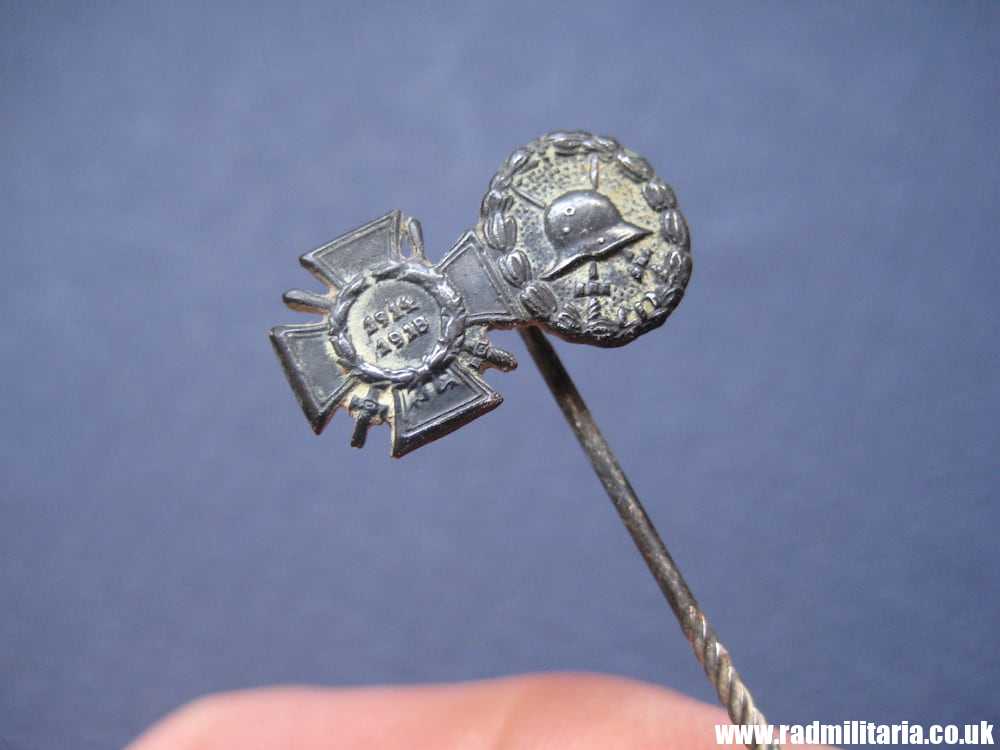 & WW1 miniature German Wound BADGE & Hindenburg CROSS- small pin badge.
