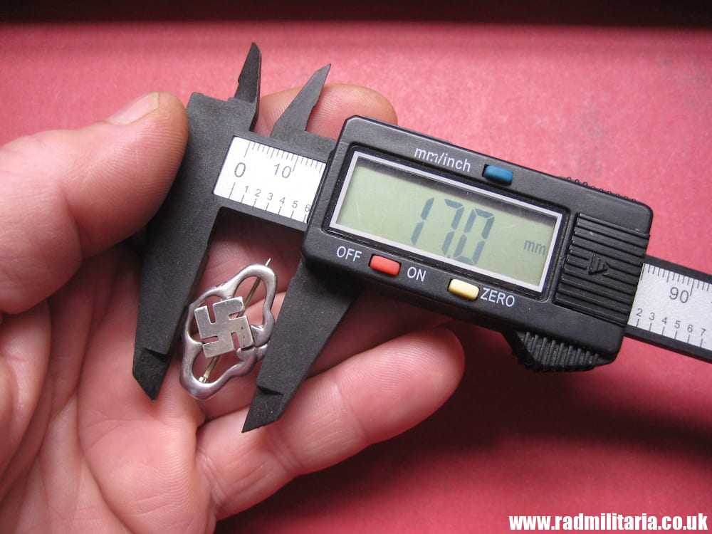 & original solid silver BROCHE BADGE with swastika - British silver marks. - Image 8