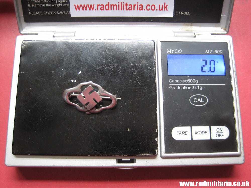 & original solid silver BROCHE BADGE with swastika - British silver marks. - Image 9