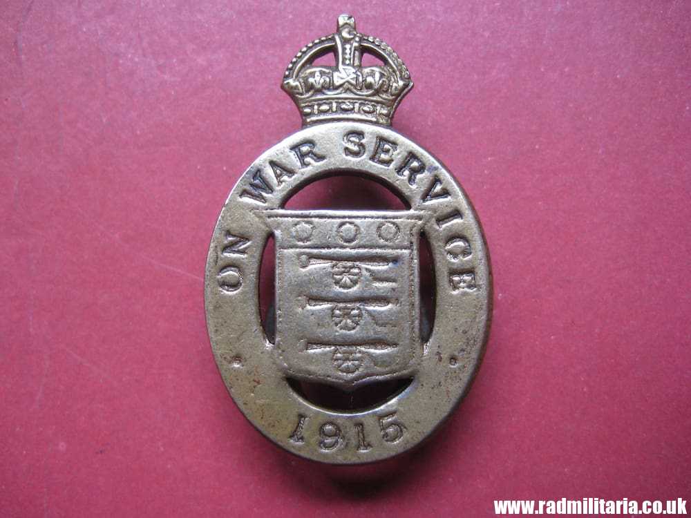 & WW1 original British metal BADGE 1915 - ON WAR SERVICE no. 57754, maker: J. A. Wylie & Co London Z. - Image 4