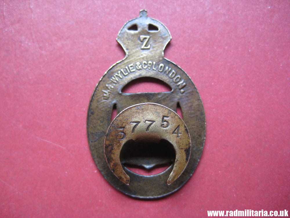 & WW1 original British metal BADGE 1915 - ON WAR SERVICE no. 57754, maker: J. A. Wylie & Co London Z. - Image 2