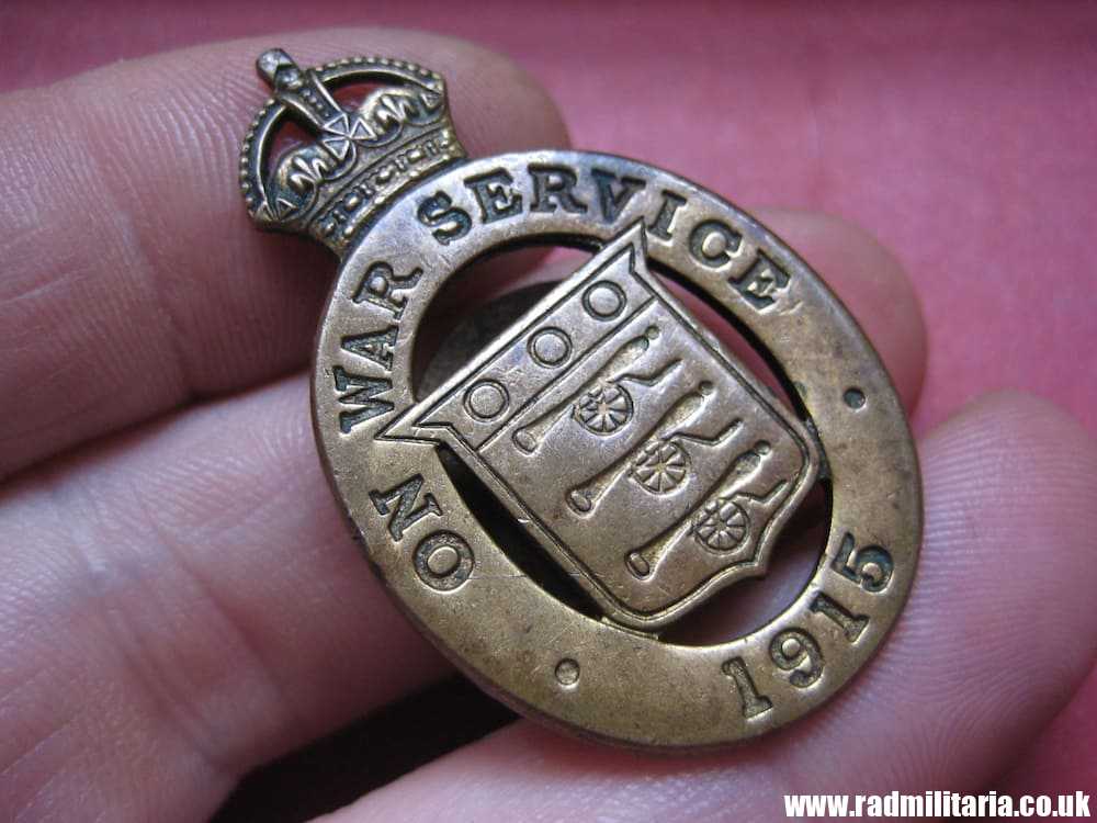 & WW1 original British metal BADGE 1915 - ON WAR SERVICE no. 80979, maker: H. Jenkins & Sons Ltd Birmingham T. - Image 4