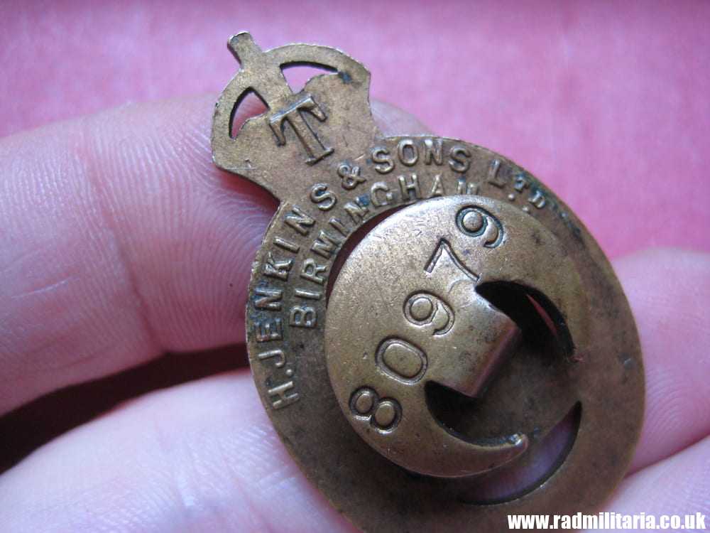 & WW1 original British metal BADGE 1915 - ON WAR SERVICE no. 80979, maker: H. Jenkins & Sons Ltd Birmingham T. - Image 5