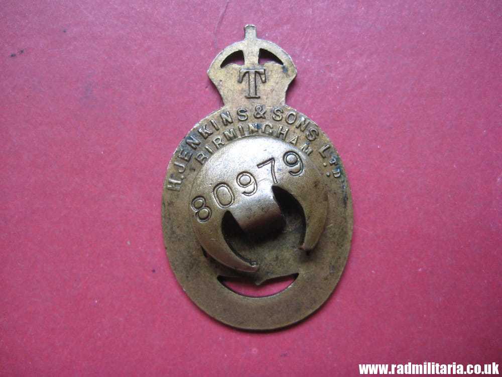 & WW1 original British metal BADGE 1915 - ON WAR SERVICE no. 80979, maker: H. Jenkins & Sons Ltd Birmingham T. - Image 10