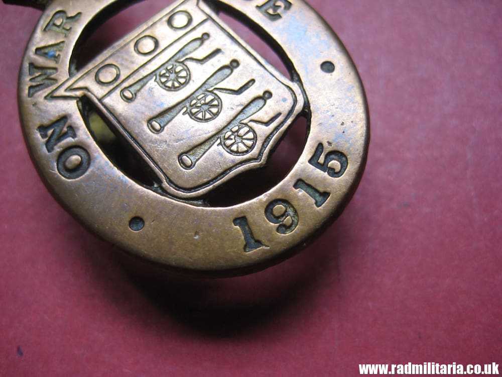 & WW1 original British metal BADGE: 1915 - ON WAR SERVICE no. 79996, maker: T. FATTORINI BOLTON. - Image 6
