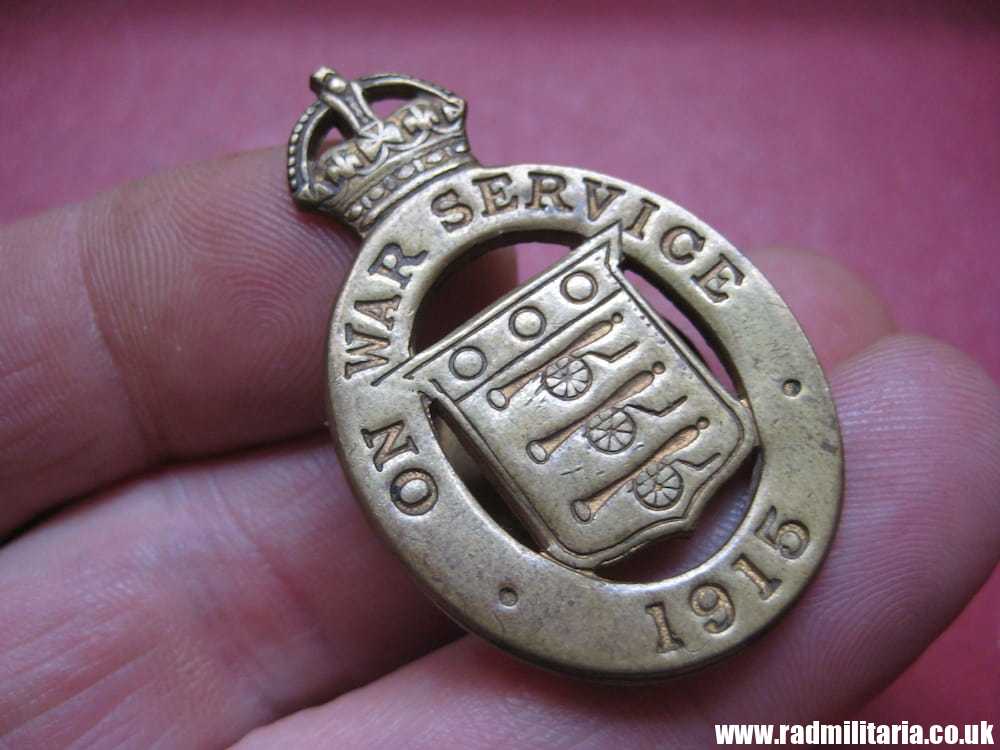 & WW1 original British metal BADGE 1915 - ON WAR SERVICE no. 1183, maker: J. A. Wylie & Co London. - Image 3