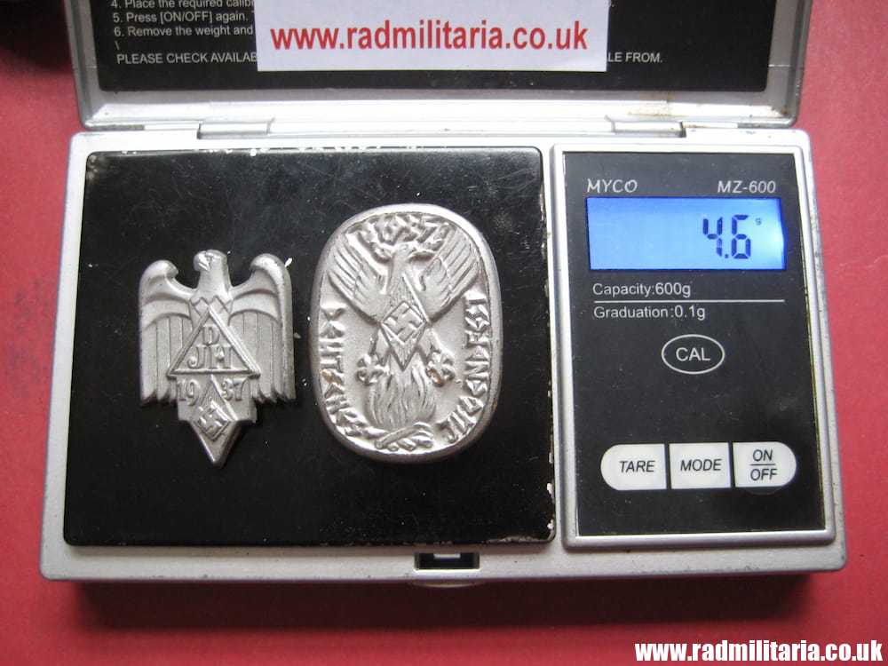 & German HITLER YOUTH HJ TINNIE BADGES set of 2 - genuine ! - Image 2