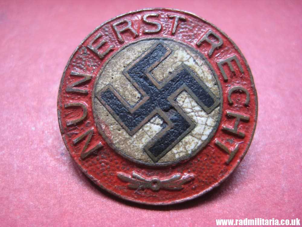 & WW2 German early NSDAP BADGE - NUN ERST RECHT marked: *&* RZM GES. GESCH. very rare !! - Image 9