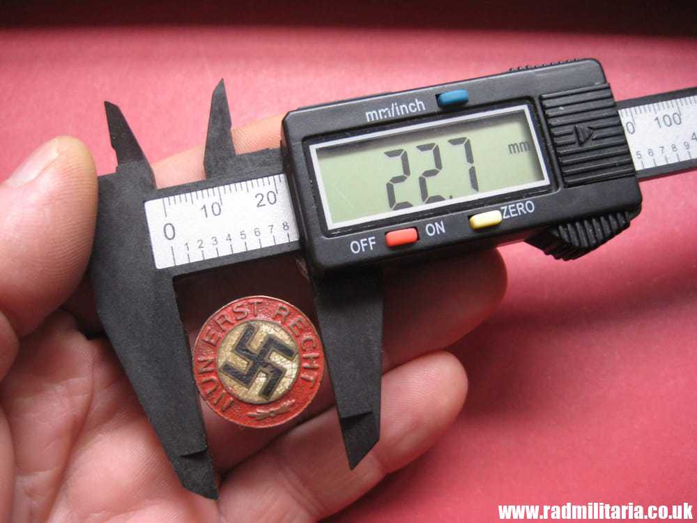 & WW2 German early NSDAP BADGE - NUN ERST RECHT marked: *&* RZM GES. GESCH. very rare !! - Image 2