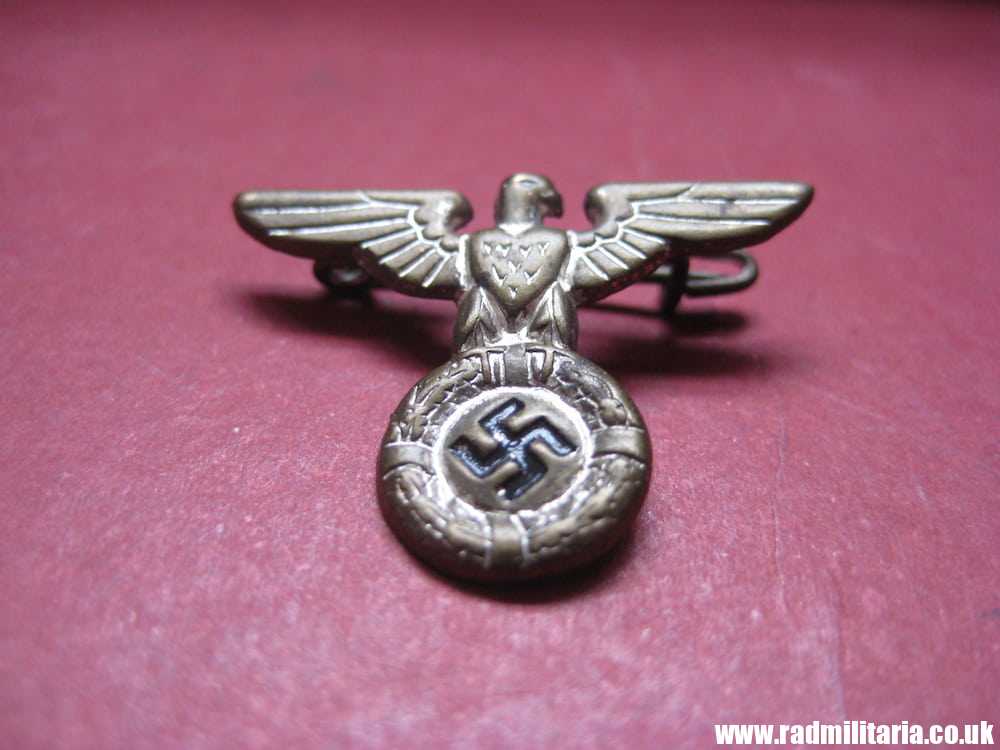 & WW2 Nazi German metal EAGLE BADGE - Cap Badge, perfect condition - SA, SS, NSDAP. - Image 3