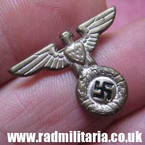 & WW2 Nazi German metal EAGLE BADGE - Cap Badge, perfect condition - SA, SS, NSDAP.