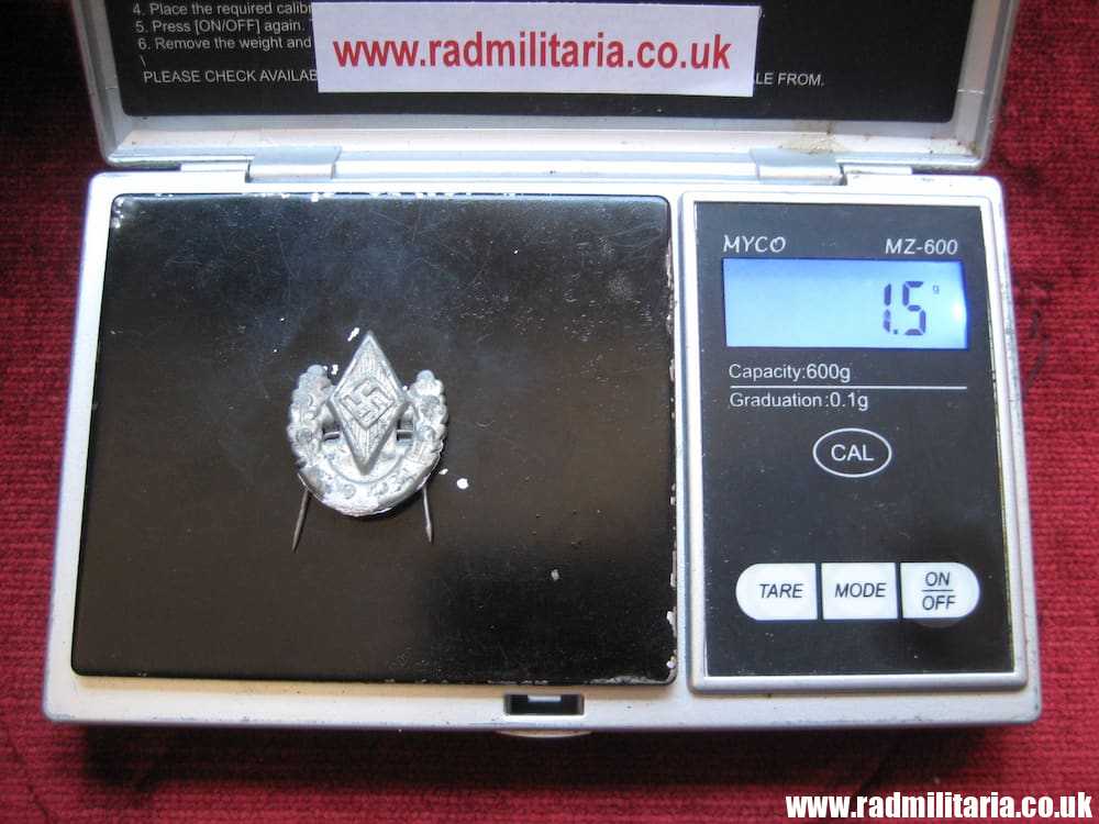 & original German HJ zinc BADGE with date - 1943. - Image 9