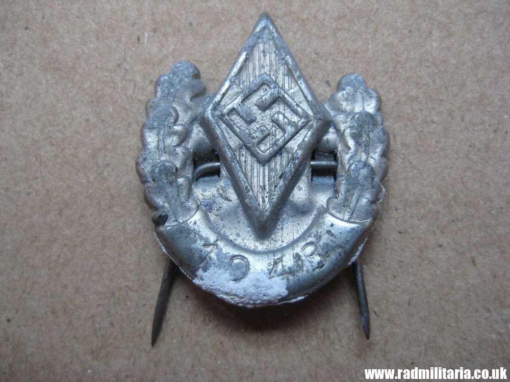 & original German HJ zinc BADGE with date - 1943. - Image 10