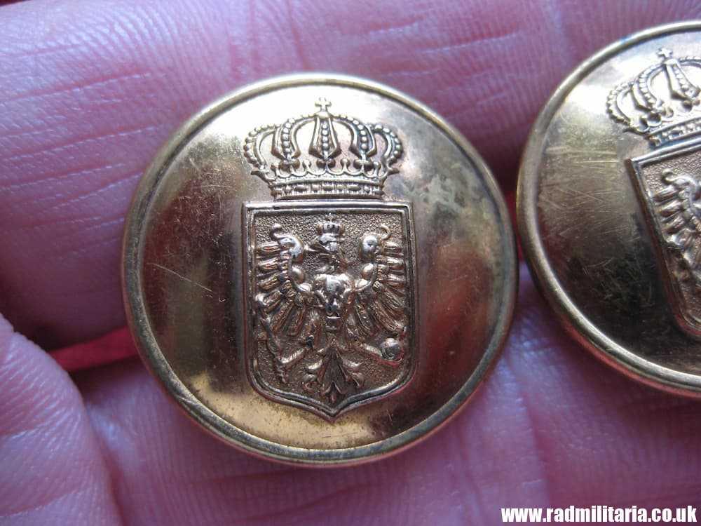 & pre WW1 German / Prussian MILITARY BUTTONS with eagle - SET of 2, Extra Fein. - Image 4
