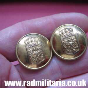 & pre WW1 German / Prussian MILITARY BUTTONS with eagle - SET of 2, Extra Fein.