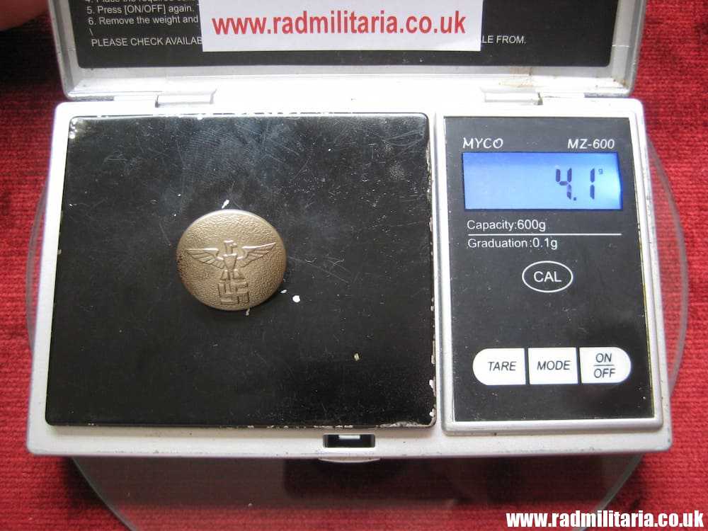 & WW2 German NSDAP BUTTON, marked: RZM 24, very good condition. - Image 9