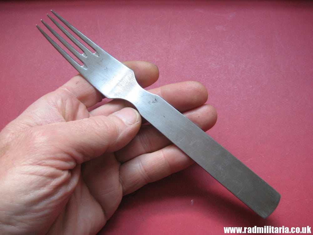 & WW2 genuine German FORK with Eagle marked: H.H.L. 41 stainless steel - 3RD REICH CUTLERY. - Image 2