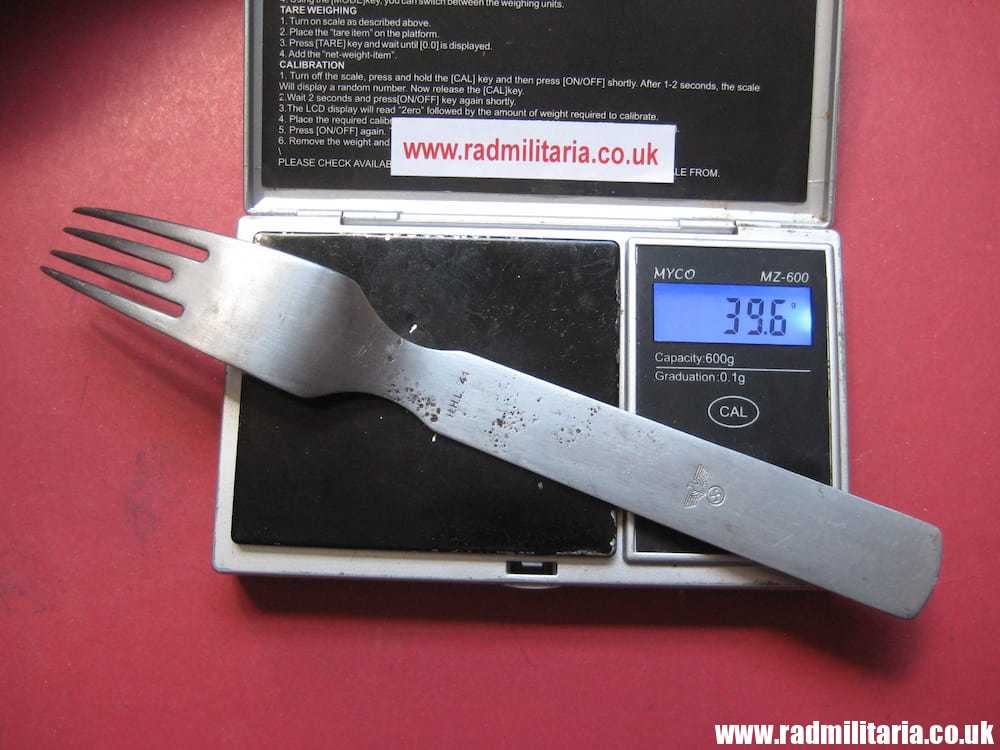 & WW2 genuine German FORK with Eagle marked: H.H.L. 41 stainless steel - 3RD REICH CUTLERY. - Image 14