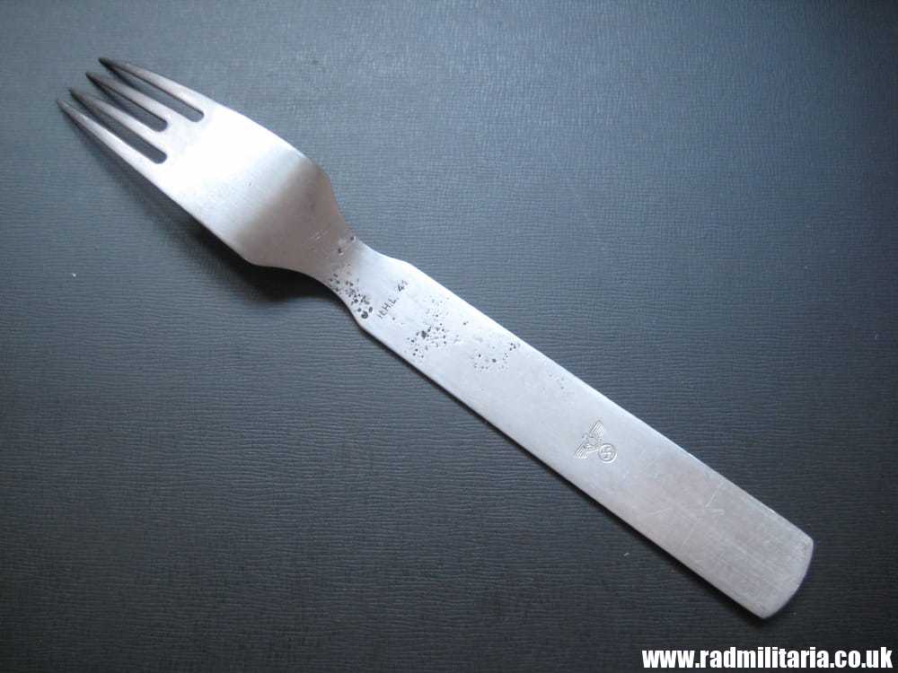 & WW2 genuine German FORK with Eagle marked: H.H.L. 41 stainless steel - 3RD REICH CUTLERY. - Image 19