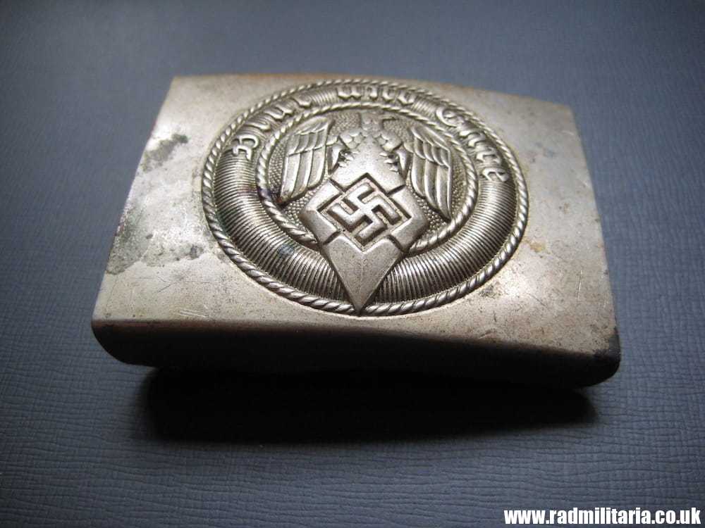 & WW2 original early HITLER YOUTH - HJ BELT BUCKLE made of white metal. - Image 4