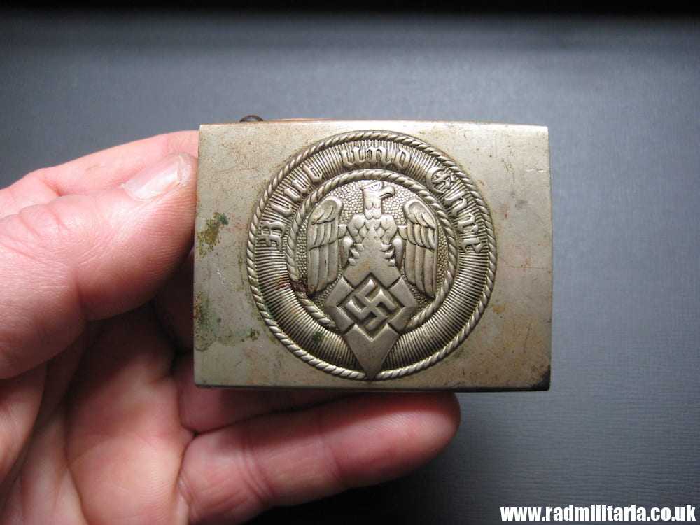 & WW2 original early HITLER YOUTH - HJ BELT BUCKLE made of white metal. - Image 5