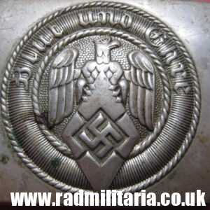 & WW2 original early HITLER YOUTH - HJ BELT BUCKLE made of white metal.