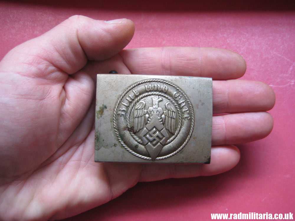 & WW2 original early HITLER YOUTH - HJ BELT BUCKLE made of white metal. - Image 16