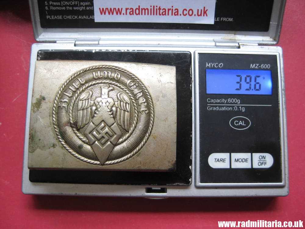 & WW2 original early HITLER YOUTH - HJ BELT BUCKLE made of white metal. - Image 17