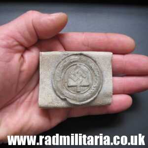 & WW2 original German RAD BELT BUCKLE zinc, poor condition - metal detecting find.