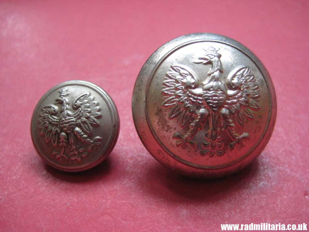 & WW2 Polish Army BUTTONS with EAGLE a Pair, made in UK - BUTTONS LIMITED BIRMINGHAM. - Image 3