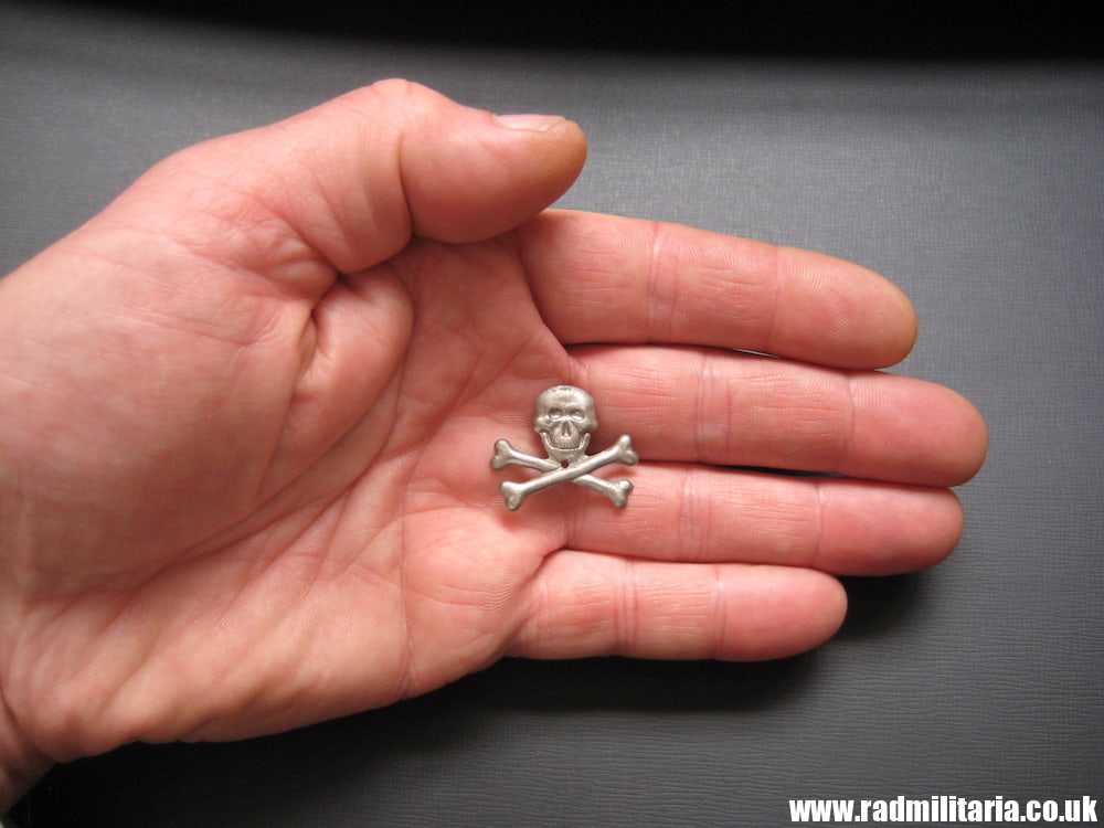 & unknown metal SKULL BADGE in good used condition. Original or fake ? - Image 5