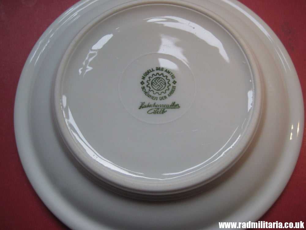 & WW2 genuine CERAMIC canteen PLATE - RAD: Reichsarbeitdienst, maker: HUTSCHENREUTHER Selb - Image 3
