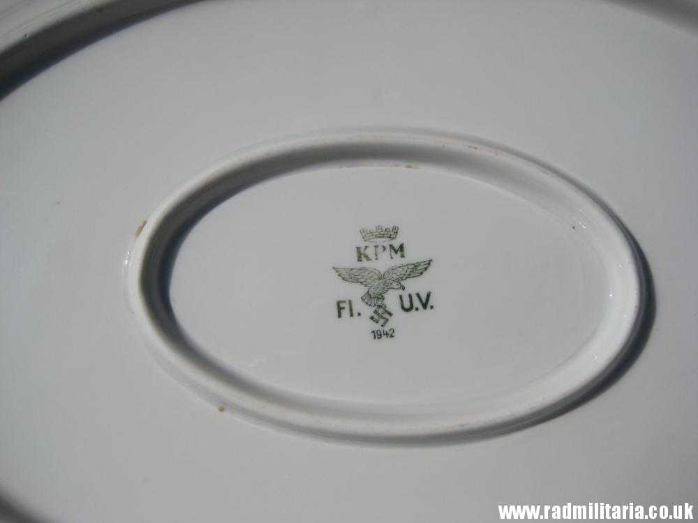 & WW2 original German LUFTWAFFE ceramic SAUCER - FL. U.V. 1942, maker: KPM - good used condition - Image 13